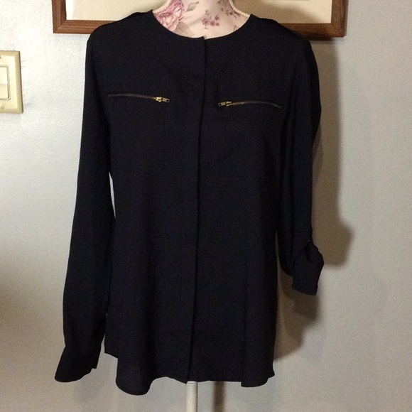 Premise Studio Navy Blue Blouse - Picture 4 of 8